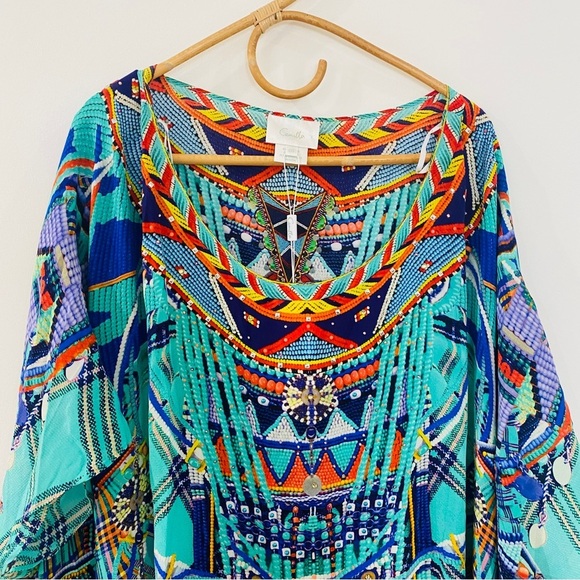 Camilla 100% silk Divinity Dance Round Neck Kaftan NWT - Picture 4 of 8